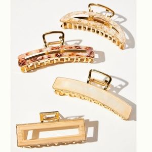 Anthropologie Resin Claw Hair Clip Set